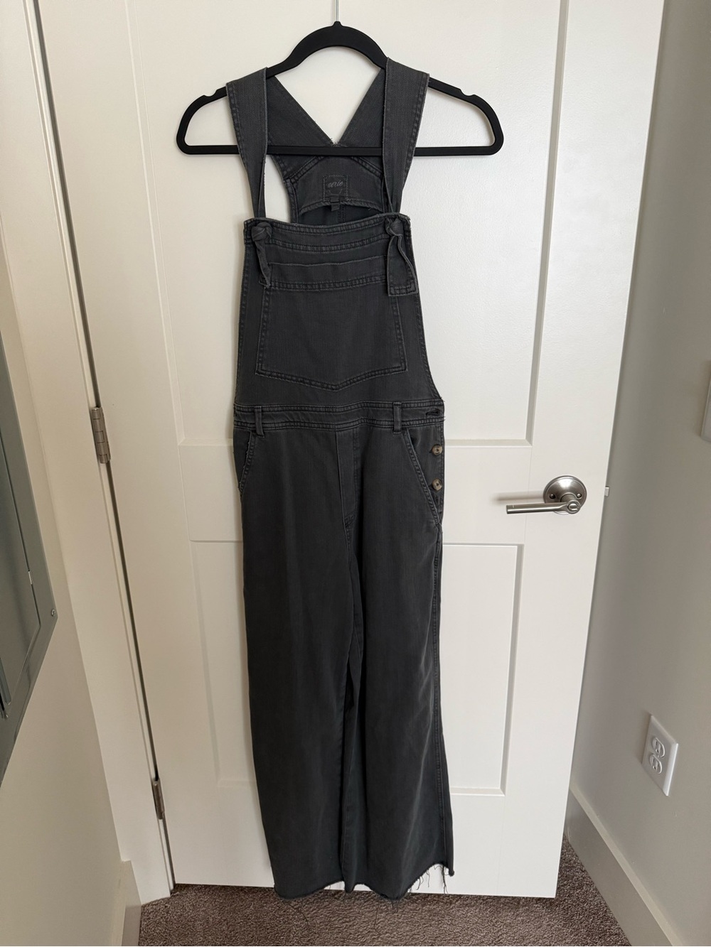 Aerie Women’s Dark Gray Denim Overalls - Classic Fit